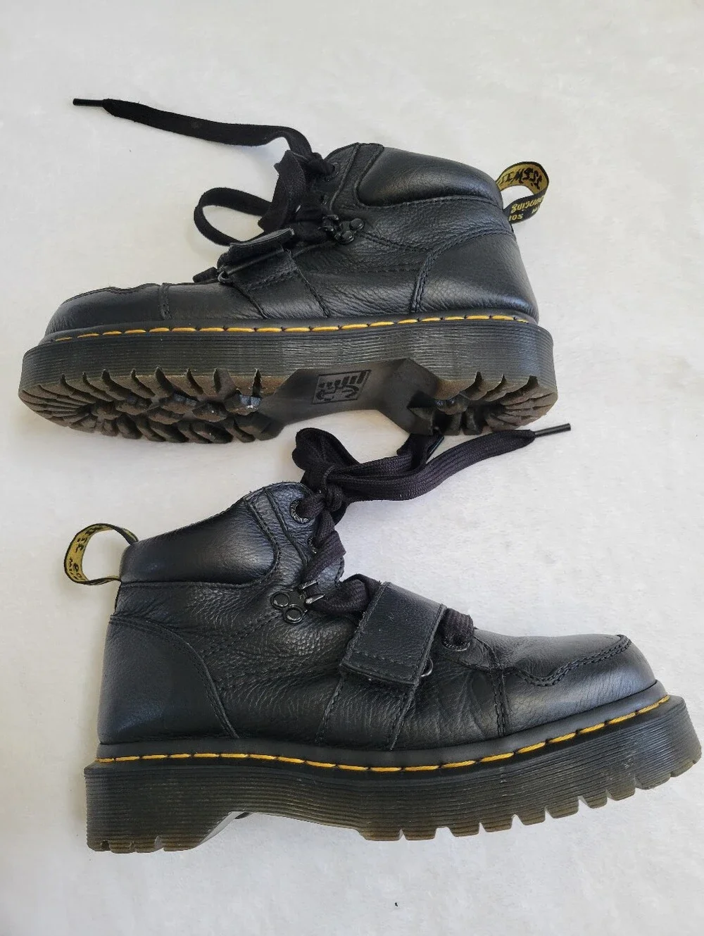 Dr. Martens Zuma II Black Leather Strap Ankle Boots Women's US 7